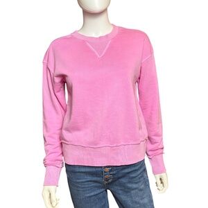 Evereve Classic Crewneck Sweatshirt | Bright Pink | Size XS